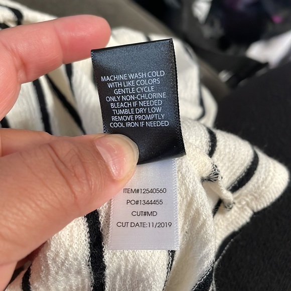 NWT Torrid Ivory & Black Stripe Rib Button Midi Tee Short Sleeve Preppy Size 2X - Picture 9 of 11